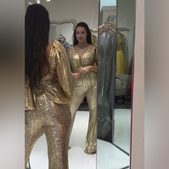 Silver & gold fully sequin pantsuit - Picture 5 of 5